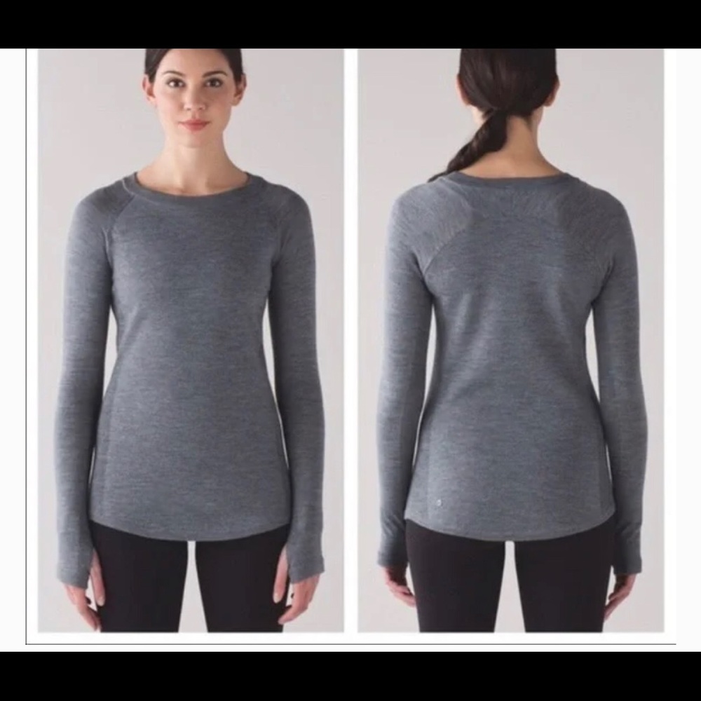 Lululemon sit in lotus sweater grey sz 8